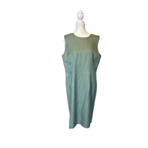 Talbots | (NWT) Silk/Cotton Blend Sage Green Sheath Dress | 16 - Picture 1 of 11